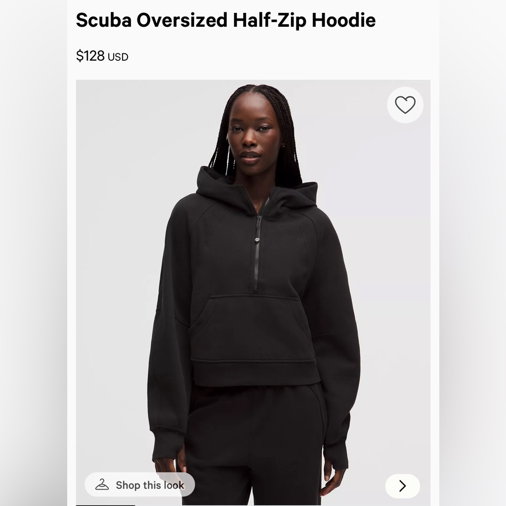 Lululemon Athletica Scuba Oversized Half-Zip Hoodie - Black